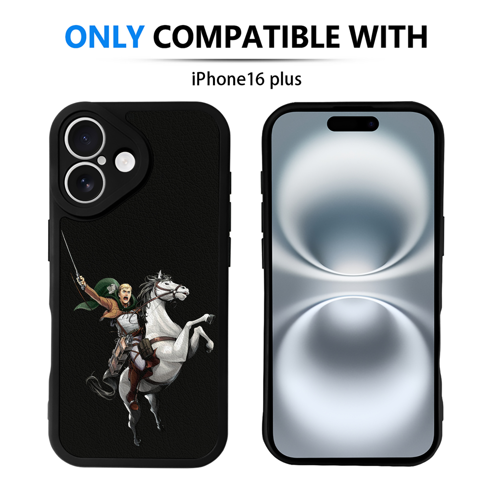 （画像用） 進撃の巨人 エルヴィン・スミス Attack on Titan Erwin Smith 【iPhone 16シリーズ対応】シリコンスマホケース（レザー調） 材質：シリコン
